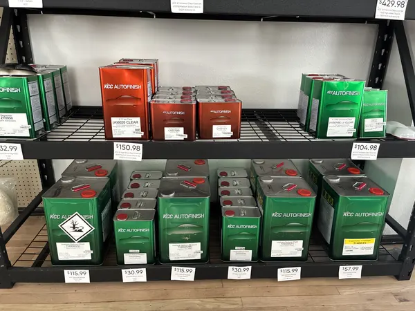 KCC Autofinish clear coats and hardeners on the shelf at A2Z